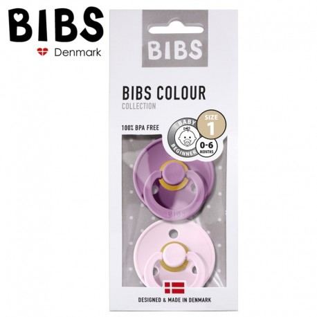 BIBS 2-pack S kolor baby pink/lavender smoczek uspokajający kauczuk Hevea