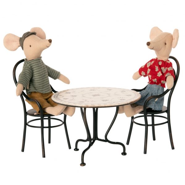 MAILEG zestaw do jadalni stÃ³Å‚ z 2 krzesÅ‚ami - Dining table set w. 2 chairs