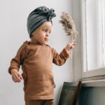 Looks by LUKS dziecięcy Turban No.1 Velvet Silver Grey - obrazek 2