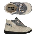 3F filcowe kapcie dziecięce rozm. 20-25 SMOK szary