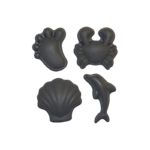 SCRUNCH Silikonowe Foremki do piasku 4 szt. - ciemny SZARY