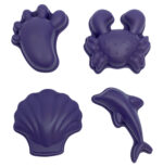 SCRUNCH Silikonowe Foremki do piasku 4 szt. - PURPUROWY - obrazek 2