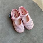 CIENTA baleriny na rzep VELCRO LISO w kolorze ROSA VICHY - obrazek 2