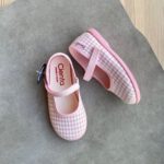 CIENTA baleriny na rzep VELCRO LISO w kolorze ROSA VICHY - obrazek 3