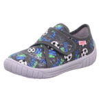 SUPERFIT oddychające kapcie chłopięce do przedszkola BILL Piłka na szarym