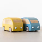 MAILEG samochód drewniany AUTOBUS wooden bus YELLOW - obrazek 3