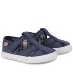 EMEL kapcie sandały z bawełny organicznej GRANATOWE E4119