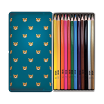 INTERDRUK Kredki ołówkowe w metalowym opakowaniu 12 kolorów BEBE FRIENDS - TYGRYS - obrazek 2