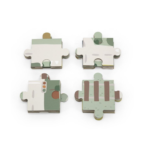 TRIXIE BABY Puzzle Ruch Drogowy + 2 Samochody, Wesołe Zwierzaki i Klocki Drewniane - obrazek 5