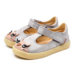 MRUGAŁA wiosenne baleriny dziecięce TOLA kitty silver połysk