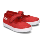 CIENTA błyszczące baleriny na rzep MARY JANE rojo