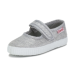 CIENTA błyszczące baleriny na rzep MARY JANE plata