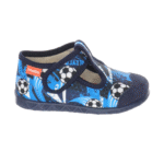 Kapcie dziecięce Milami granatowe z piłką – na rzep, do żłobka i przedszkola 112-BR-35 - obrazek 2