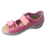 Kapcie dziecięce Befado Sunny 063X022 – sandały dziewczęce z rzepem, do przedszkola i na lato - obrazek 3