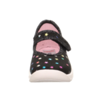 Kapcie dziewczęce Superfit Bubble czarne – oddychające, na rzep, do przedszkola - obrazek 2