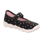 Kapcie dziewczęce Superfit Bubble czarne – oddychające, na rzep, do przedszkola - obrazek 5