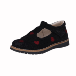 Baleriny dziecięce EMEL Larisa Black w serduszka E 2724b - obrazek 3