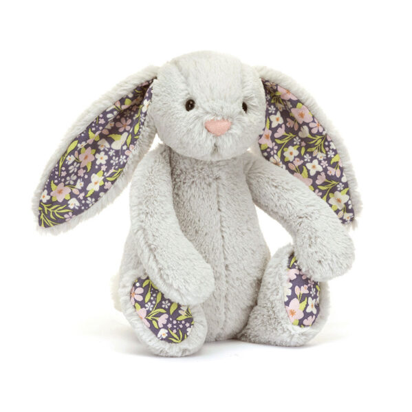 Pluszowy Króliczek JellyCat  z Kwiecistymi Uszami Srebrny Bloom 18 cm