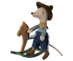 MAILEG Myszka kowboj z konikiem na biegunach Cowboy Mouse - obrazek 3