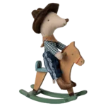 MAILEG Myszka kowboj z konikiem na biegunach Cowboy Mouse