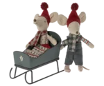 MAILEG sanie dla myszki - Sleigh Mouse Green - obrazek 2