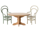MAILEG Stół obiadowy drewniany owalny dla myszek 10 cm - Naturę - obrazek 3
