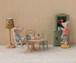 MAILEG Stół obiadowy drewniany owalny dla myszek 10 cm - Naturę - obrazek 2