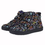 EMEL Trzewiki Ocieplane Dziecięce CHESTER Czarne Graffiti z Membraną WATERPROOF EX 2743-10
