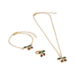 Zestaw biżuterii Konges Slojd – Cherry Jewelry Set | Gold - obrazek 3
