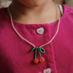 Zestaw biżuterii naszyjnik i bransoletka Konges Slojd - Wisienki - obrazek 2