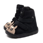 Zimowe trzewiki dziecięce wodoodporne MRUGAŁA Heli BAREFOOT Alpaca Black ocieplane