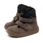 Zimowe trzewiki dziecięce wodoodporne MRUGAŁA Tami BAREFOOT Grey ocieplane