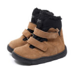 Zimowe trzewiki dziecięce wodoodporne MRUGAŁA Tami BAREFOOT Karmel ocieplane