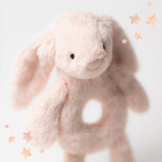 Króliczek JellyCat Grzechotka Pudrowy Róż 18 cm - obrazek 2