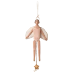 MAILEG Dekoracja bożonarodzeniowa Anioł z aureolą 26 cm Jumping Medium Rose