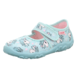 Kapcie dziewczęce Superfit Bonny z jednorożcem – oddychające, na rzep, do przedszkola