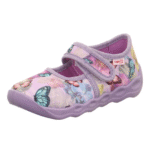 Kapcie dziewczęce Superfit Bubble fioletowe – oddychające, na rzep, do przedszkola