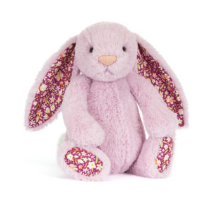 Pluszowy króliczek Jellycat liliowy 31 cm z kwiecistymi uszami – luksusowa maskotka dla dziecka