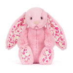 JellyCat Pluszowy Króliczek LUX Różowy z Kwiecistymi Uszami 31 cm - obrazek 5