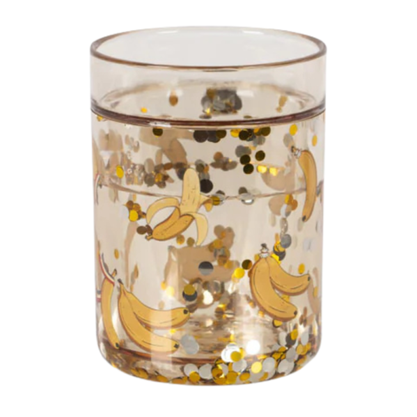 kubek dziecięcy Konges Slojd lets go bananas z brokatem 180 ml