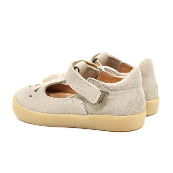 Baleriny dziecięce MRUGAŁA LUNA oconut skórzane dla dziewczynki z ozdobnym ażurowym przodem