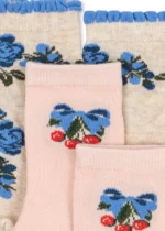 Skarpetki dziecięce 2-pack Konges Slojd – Jacquard amarena / tramonto - obrazek 4