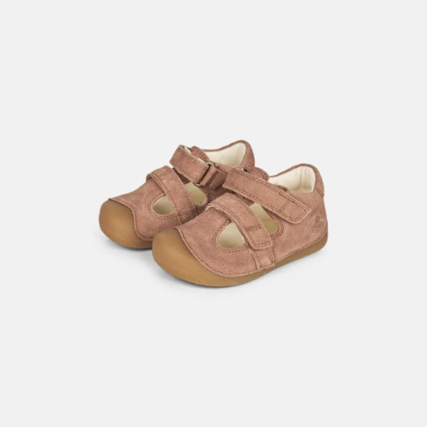 Bundgaard Petit Summer Mocha – sandały dziecięce barefoot zamsz