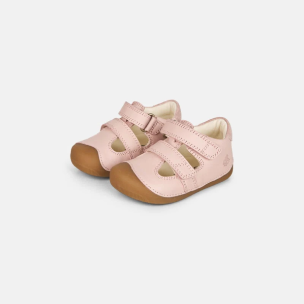 Bundgaard Petit Summer Old Rose – skórzane sandały dziecięce barefoot
