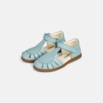 Bundgaard Ivy Teal Stone – dziecięce sandały retro, skóra naturalna, pasek na rzep, elastyczna podeszwa.