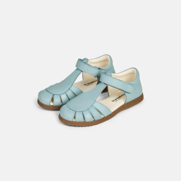 Bundgaard Ivy Teal Stone – dziecięce sandały retro, skóra naturalna, pasek na rzep, elastyczna podeszwa.