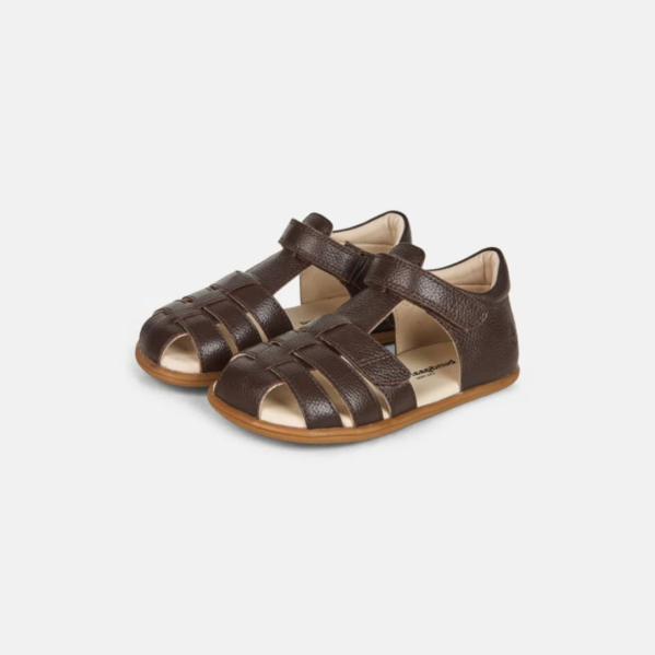 Bundgaard Rox Dark Brown – skórzane sandały dziecięce barefoot szerokie