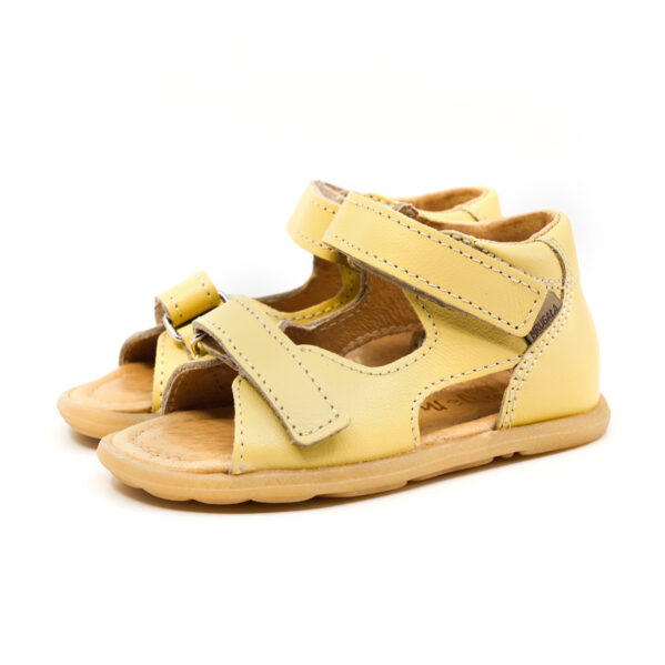 MRUGAŁA sandały dziecięce barefoot skórzane 31-35 żółte na rzepy Chwali Piętka