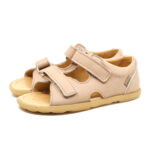 MRUGAŁA FLO barefoot Cappuccino sandały dziecięce skórzane 31-35 Chwali Piętka