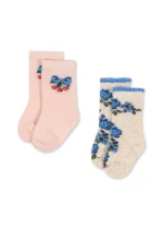 Skarpetki dziecięce Konges Slojd 2-pack Jacquard z wiśniami i kwiatami, dostępne w sklepie internetowym Chwali Piętka